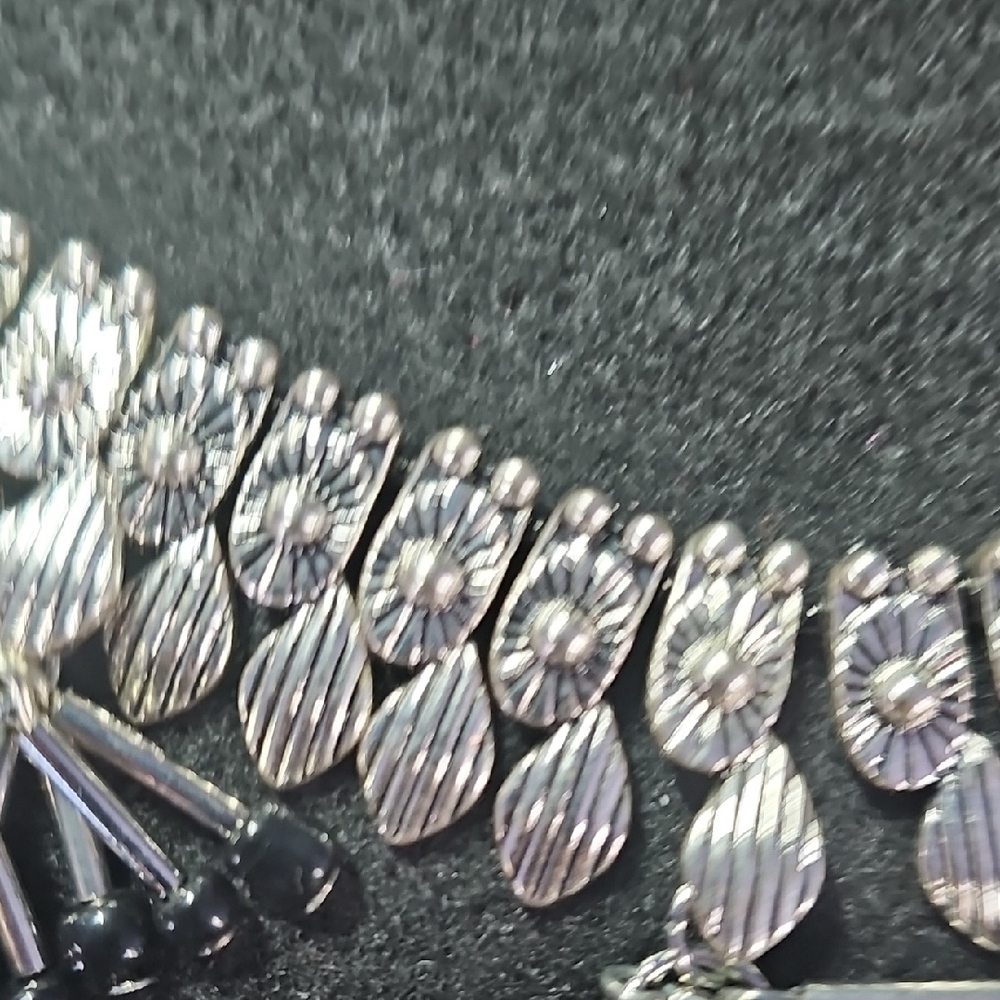 Elegant Two Piece Silver Statement Necklaces - image 8